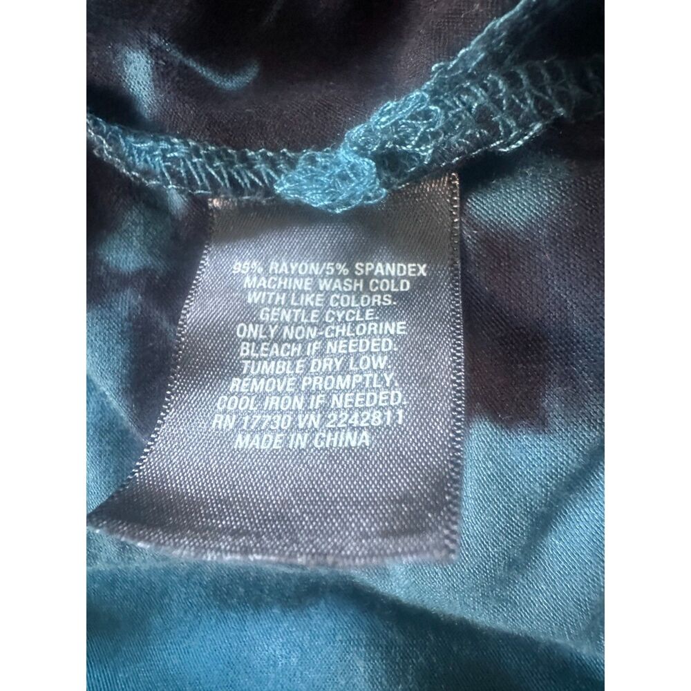 Mossimo Womens Tie Dye Maxi Dress Racerback Black Teal White Medium - Picture 6 of 7